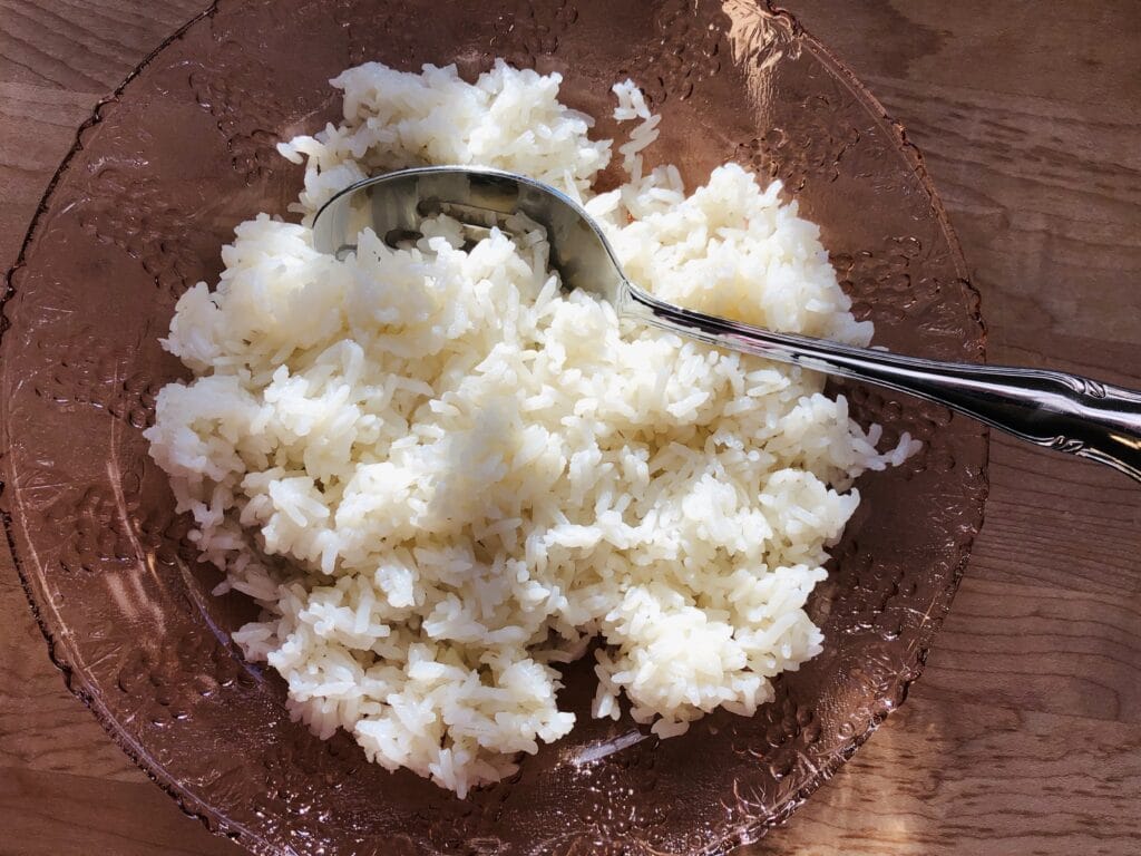 a plate of perfect long grain white rice