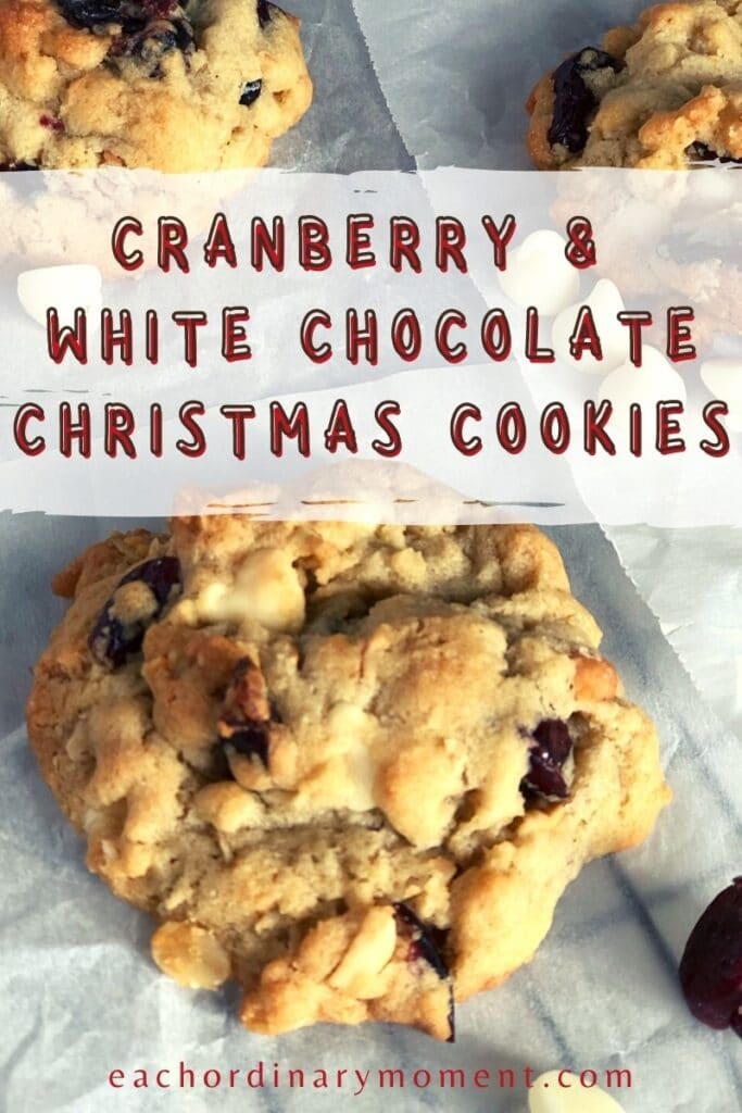 Cranberry White Chocolate cookies on a plate