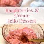 Vintage Raspberries and Cream Jello Dessert